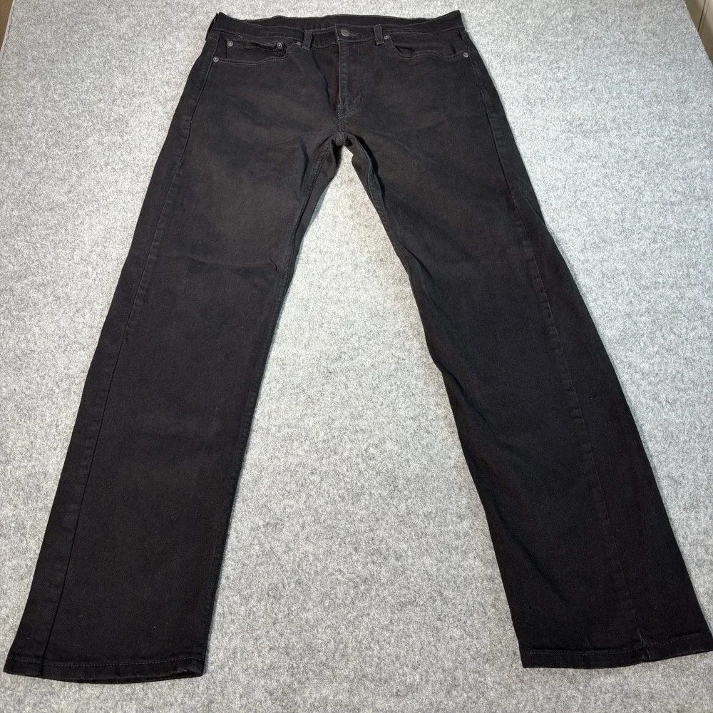 Levi Jeans 505 Mens 36x34 Black Wash Straight Leg Red Tab‎ Excellent Condition